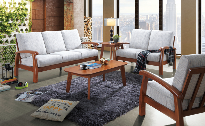 Wooden Sofa Set With Fabric Ers Da318
